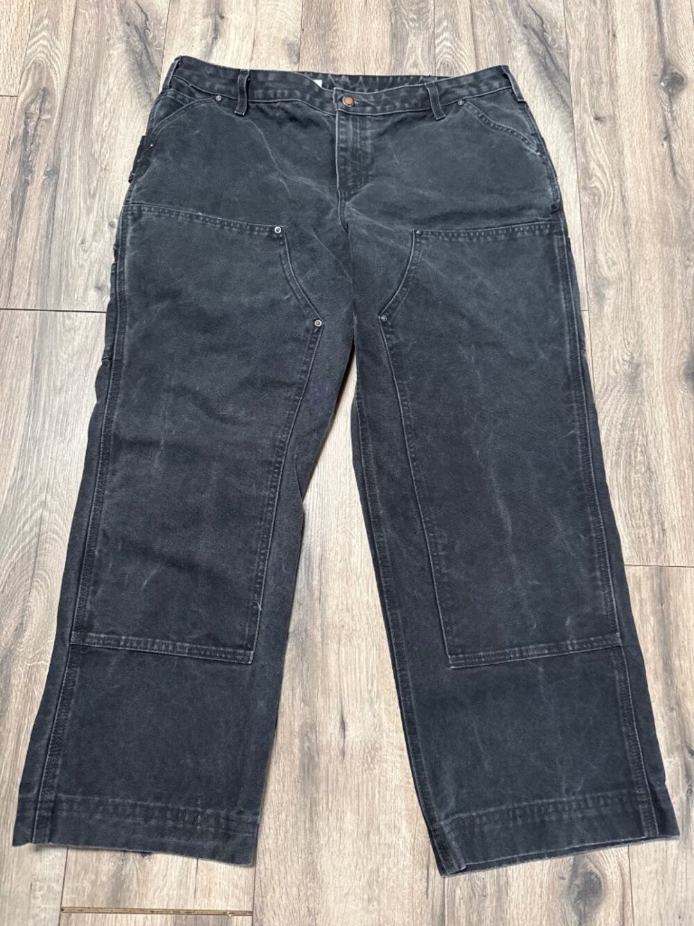 Carhartt Womens Black Double Knee Relaxed Fit Work Pants Size 16 Regular 100% Co